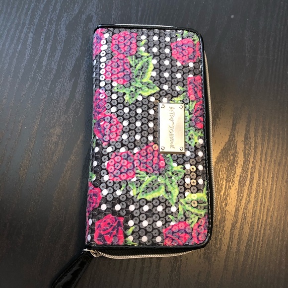 Betsey Johnson rose & sequin wallet - Picture 4 of 4